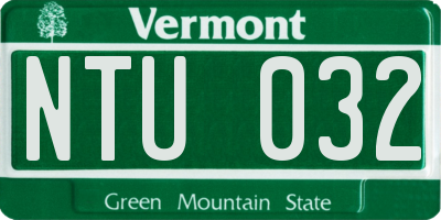 VT license plate NTU032