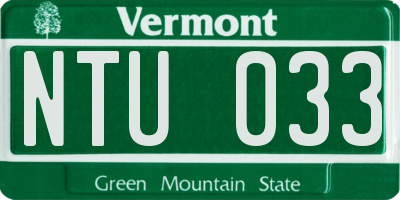 VT license plate NTU033