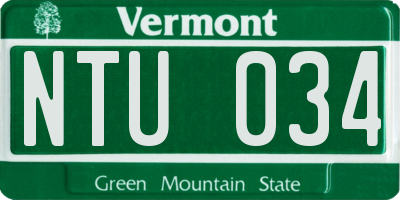 VT license plate NTU034