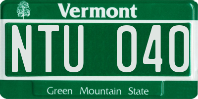 VT license plate NTU040
