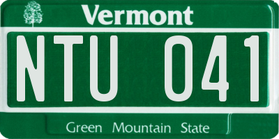 VT license plate NTU041