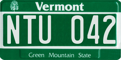 VT license plate NTU042
