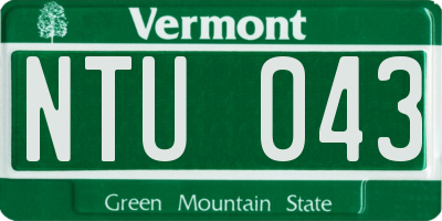 VT license plate NTU043