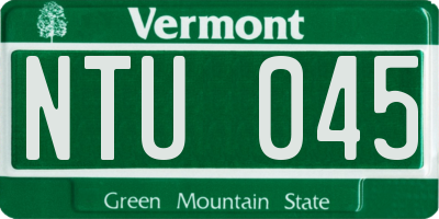 VT license plate NTU045