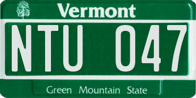 VT license plate NTU047