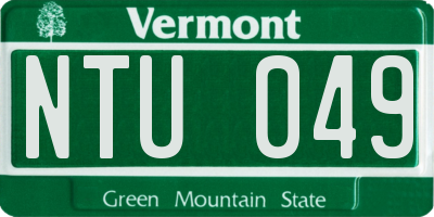 VT license plate NTU049