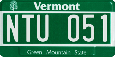 VT license plate NTU051