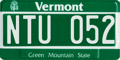 VT license plate NTU052