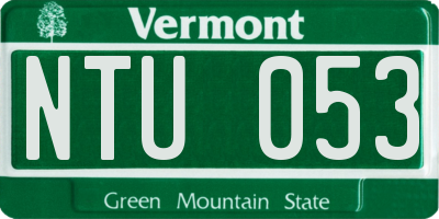 VT license plate NTU053