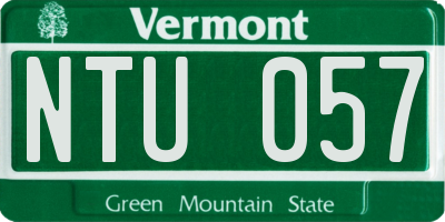 VT license plate NTU057
