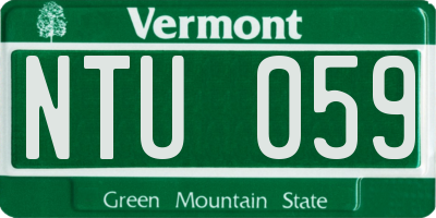 VT license plate NTU059