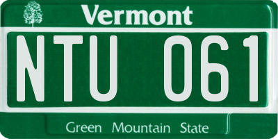 VT license plate NTU061