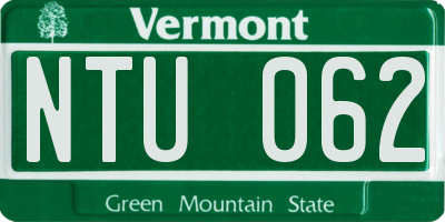 VT license plate NTU062