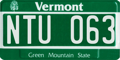 VT license plate NTU063