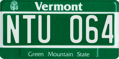 VT license plate NTU064
