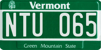 VT license plate NTU065
