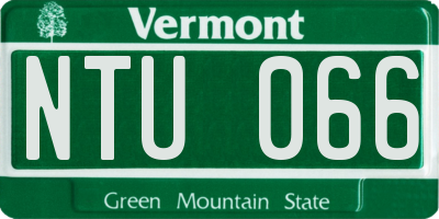 VT license plate NTU066
