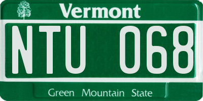 VT license plate NTU068