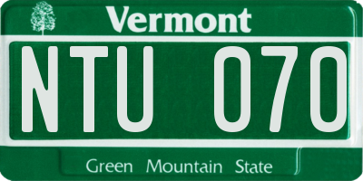 VT license plate NTU070