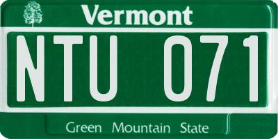 VT license plate NTU071