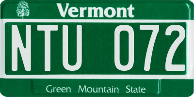 VT license plate NTU072