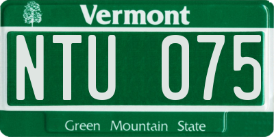 VT license plate NTU075