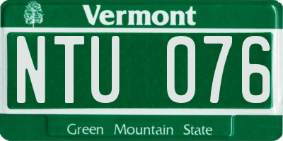 VT license plate NTU076