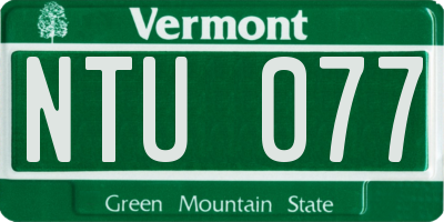 VT license plate NTU077