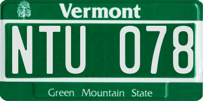 VT license plate NTU078