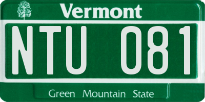 VT license plate NTU081
