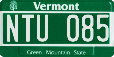 VT license plate NTU085