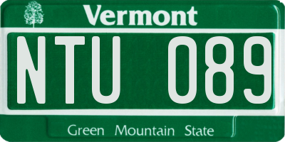 VT license plate NTU089