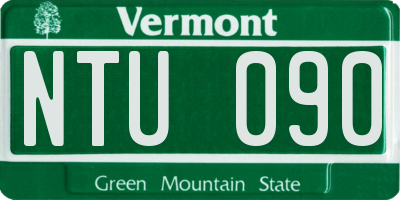 VT license plate NTU090