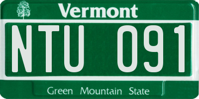 VT license plate NTU091