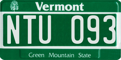 VT license plate NTU093