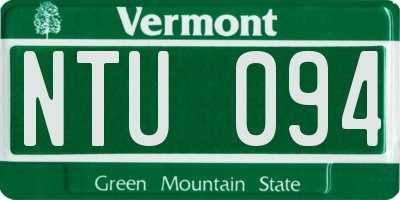 VT license plate NTU094