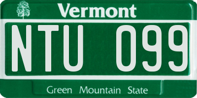 VT license plate NTU099
