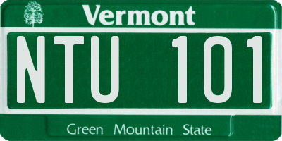 VT license plate NTU101