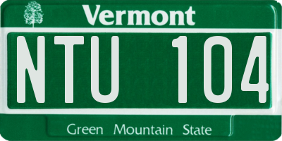 VT license plate NTU104