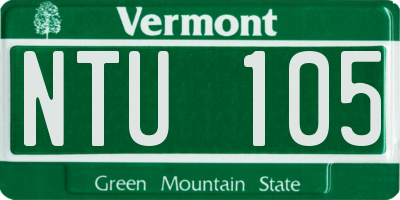 VT license plate NTU105