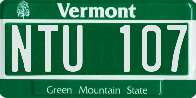 VT license plate NTU107