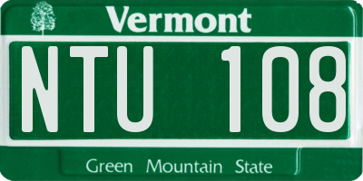 VT license plate NTU108
