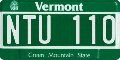 VT license plate NTU110