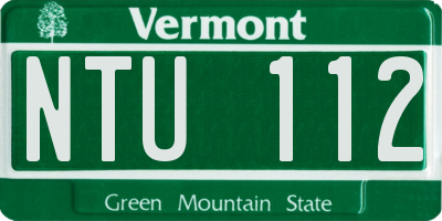 VT license plate NTU112