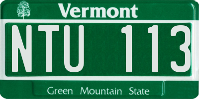 VT license plate NTU113