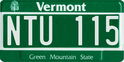 VT license plate NTU115