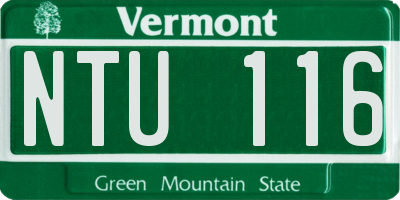 VT license plate NTU116