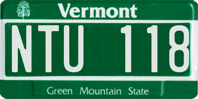 VT license plate NTU118