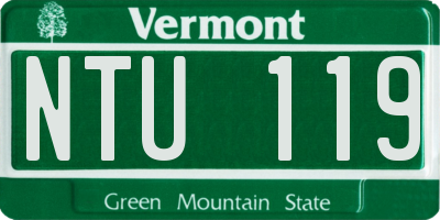 VT license plate NTU119
