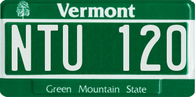 VT license plate NTU120